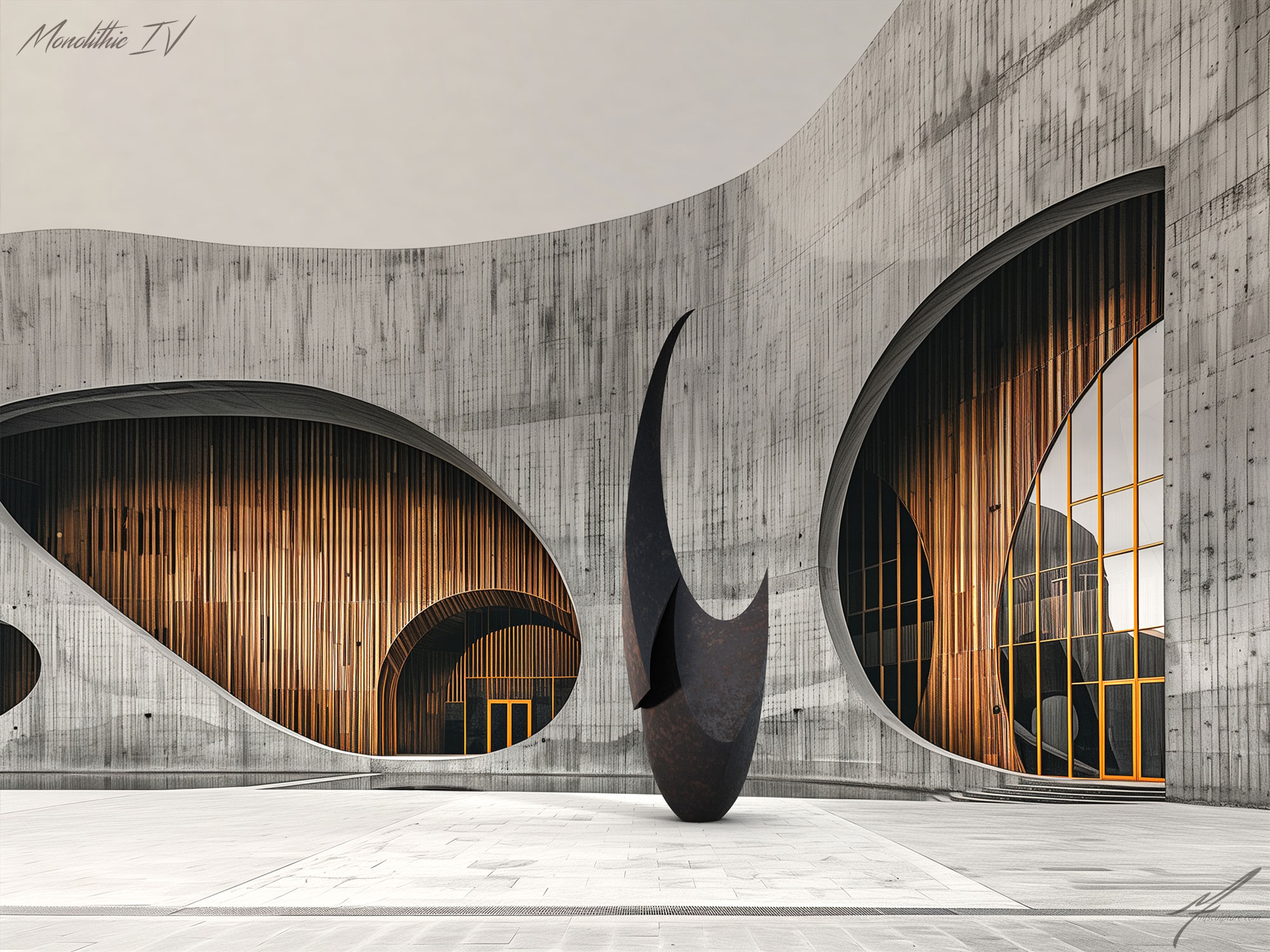 Monolithic Abstract Sculpture Public Art 2