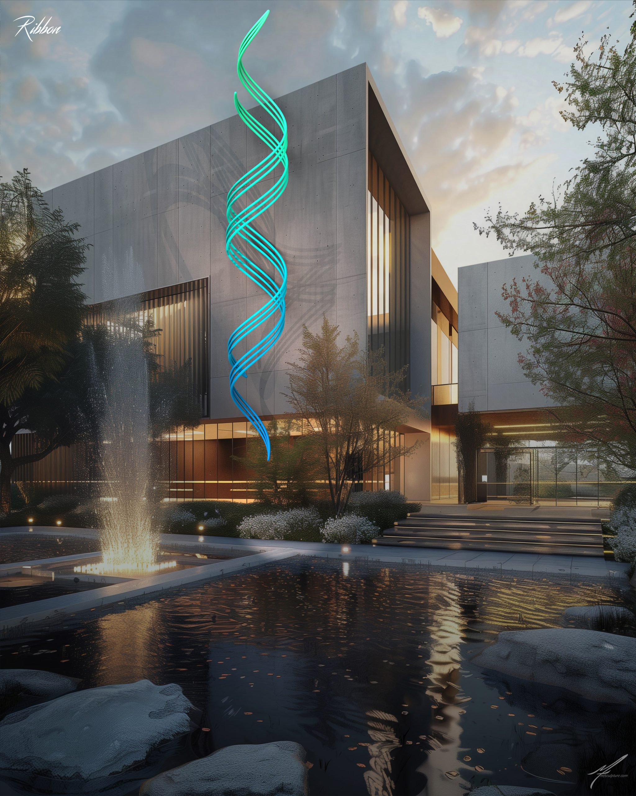 biotech dna sculpture outdoor public art