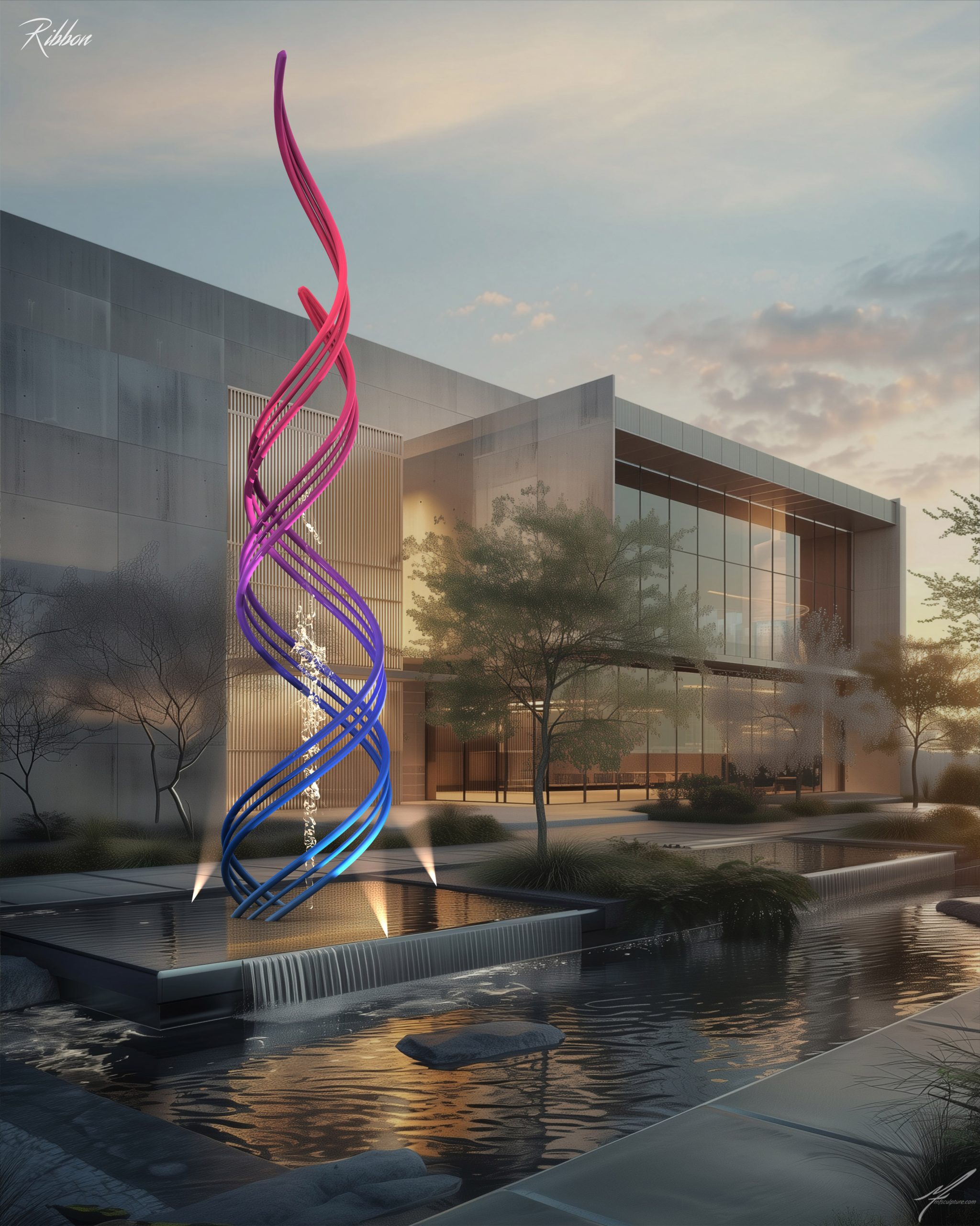 stainless steel dna sculpture for hospitals