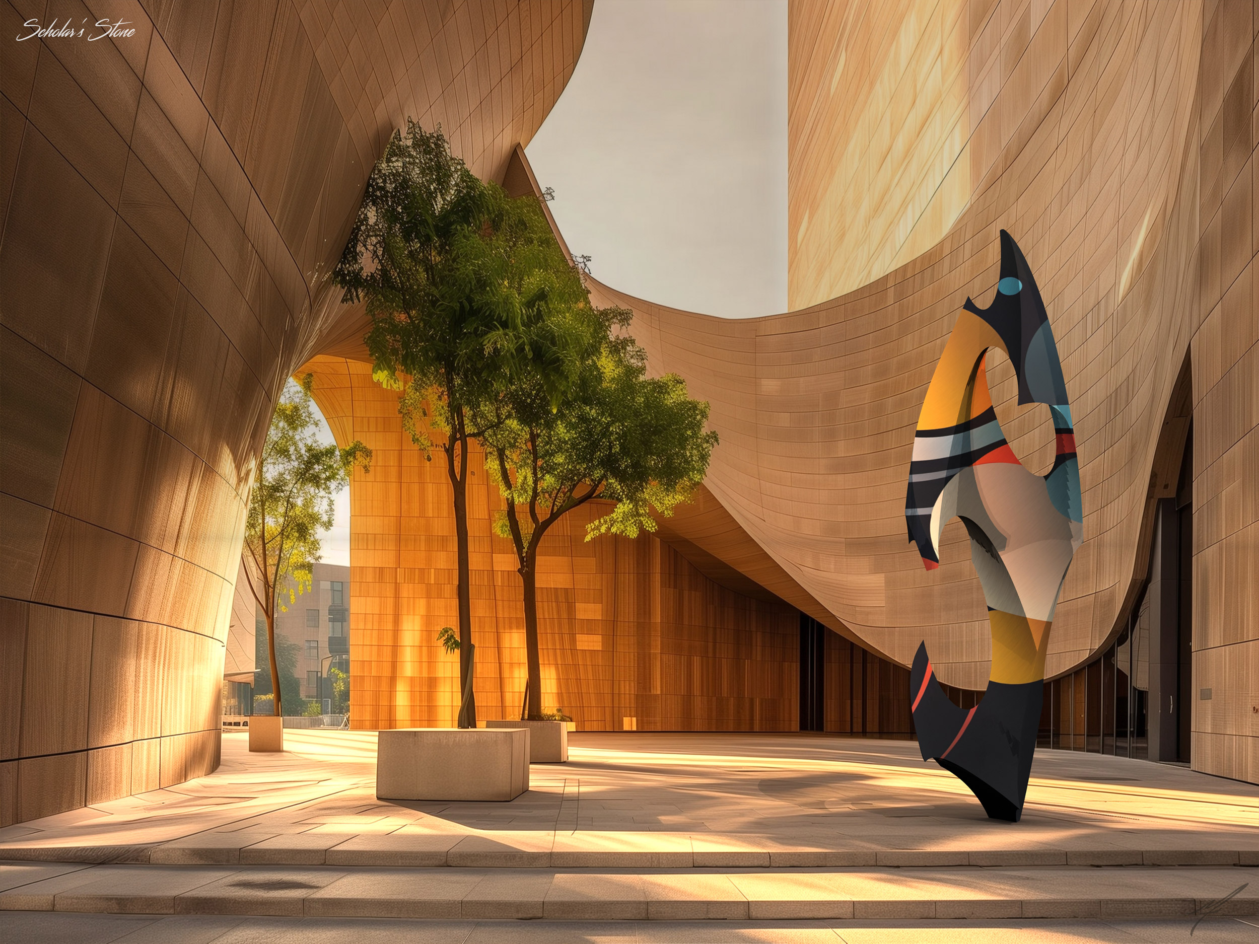 Scholars Stone v1 Abstract Public Art Sculpture