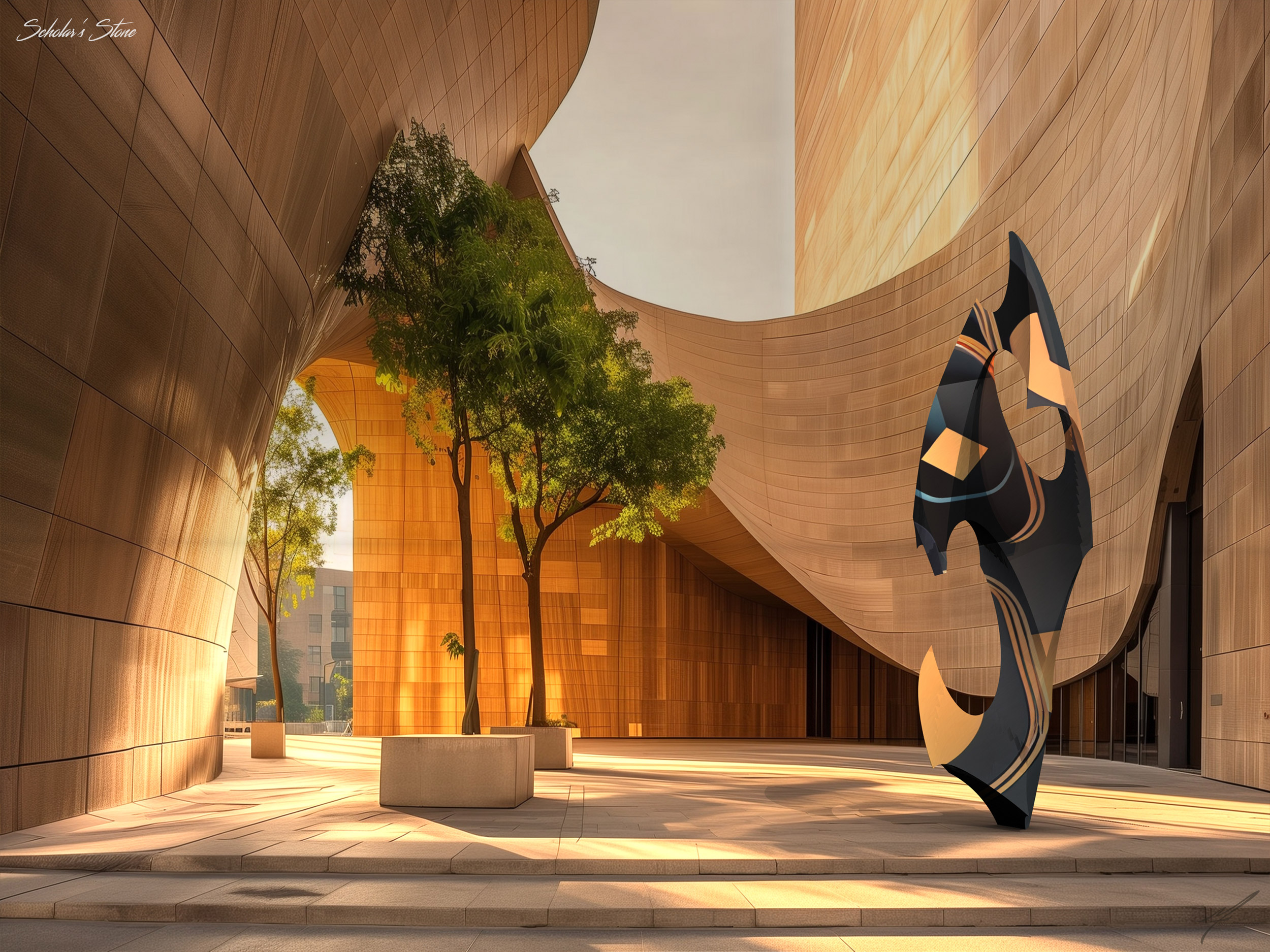 Scholars Stone v1 Modern Residential Commercial Sculpture