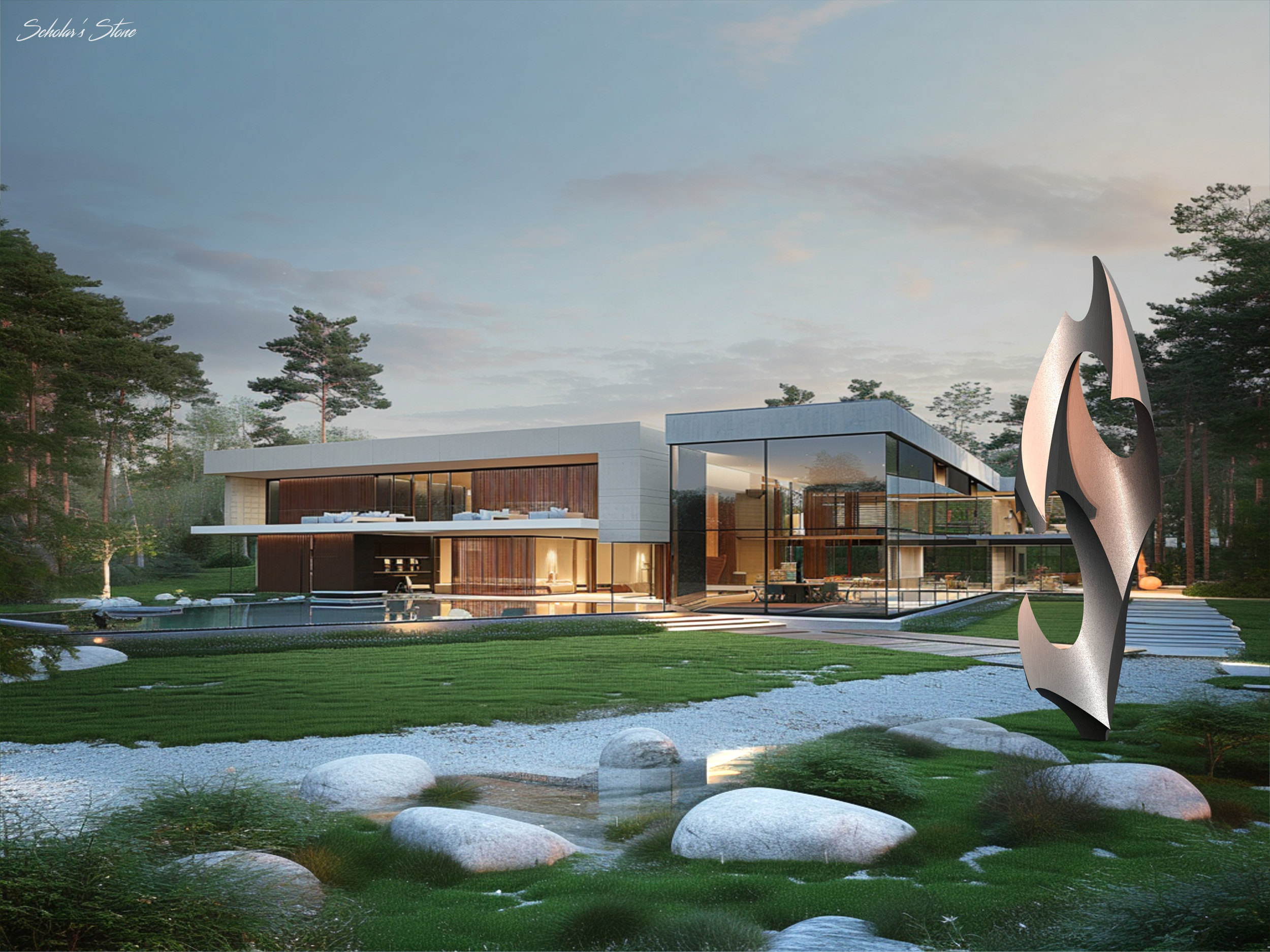 Scholars Stone v1 Modern luxury home sculpture