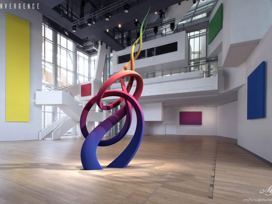 Auditorium Louis vuitton Convergence Contemporary Sculpt Color Panels Red Yellow Blue Green Purple