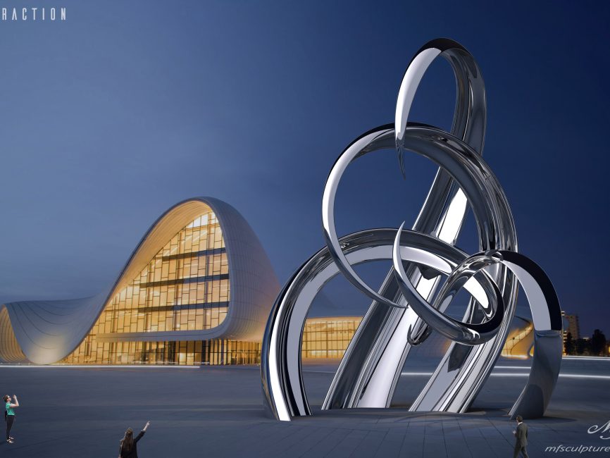 Contemporary Stainless Steel Sculpture Heydar Aliyev Centre Baku Azerbaijan ATTRACTION