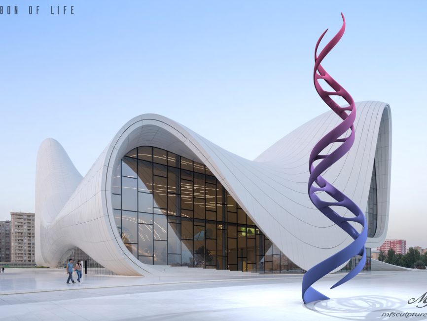 Heydar Aliyev Zaha Hadid Convergence Modern Sculpture Public Art DNA Ribbon of Life Science 4