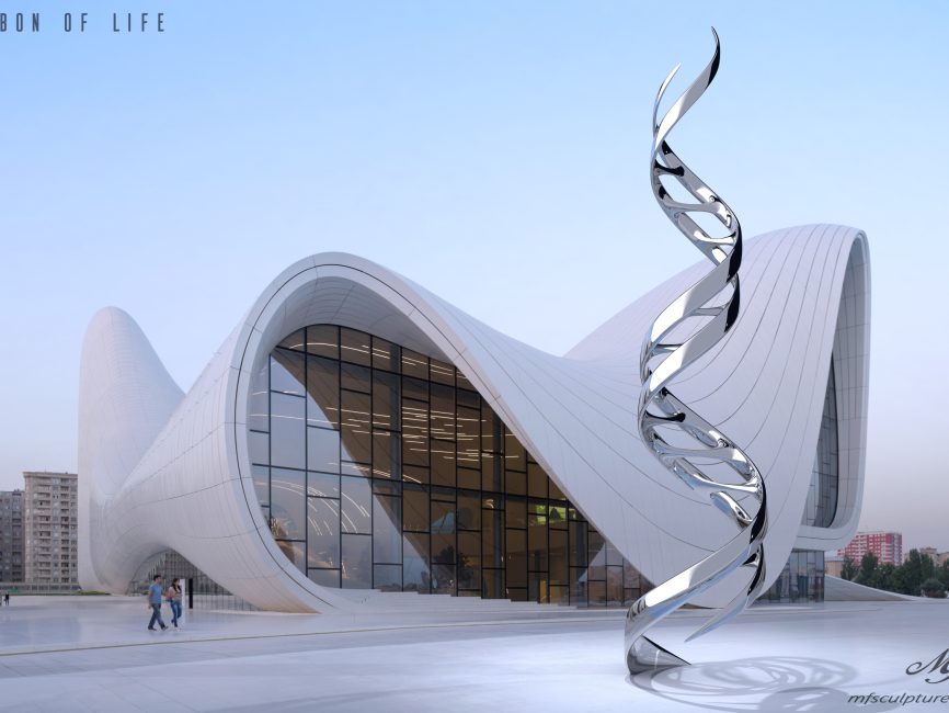 Heydar Aliyev Zaha Hadid Convergence Modern Sculpture Public Art DNA Ribbon of Life Science 5