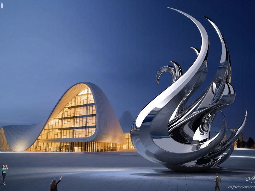 Heydar Aliyev Zaha Hadid Convergence Modern Sculpture Public Art Swan Contemporary 6