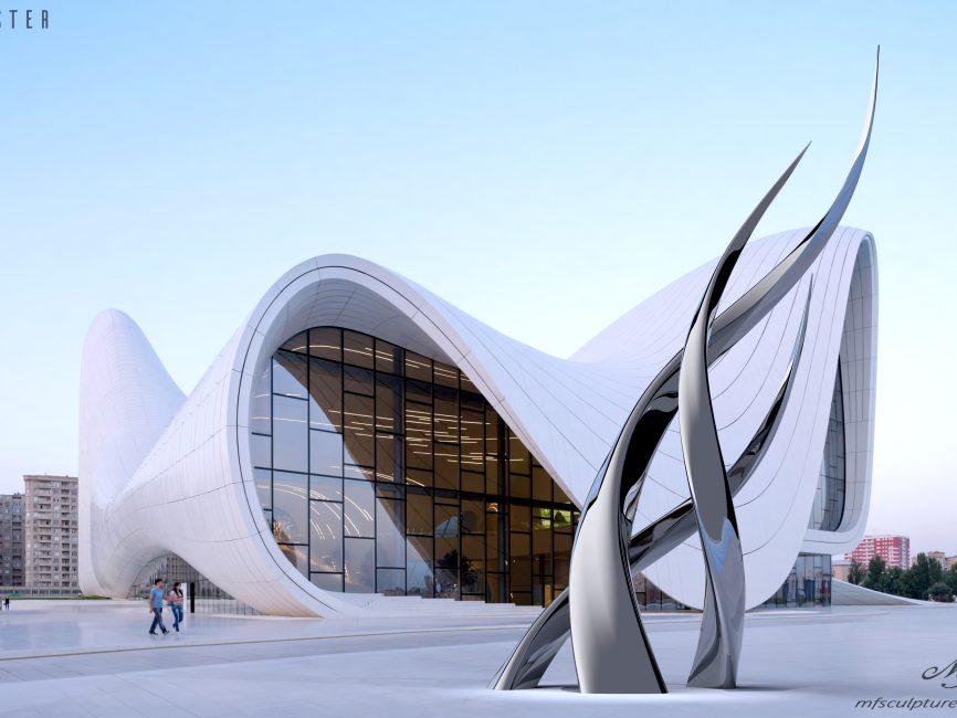Heydar Aliyev Zaha Hadid Modern Sculpture Public Art Twister 1