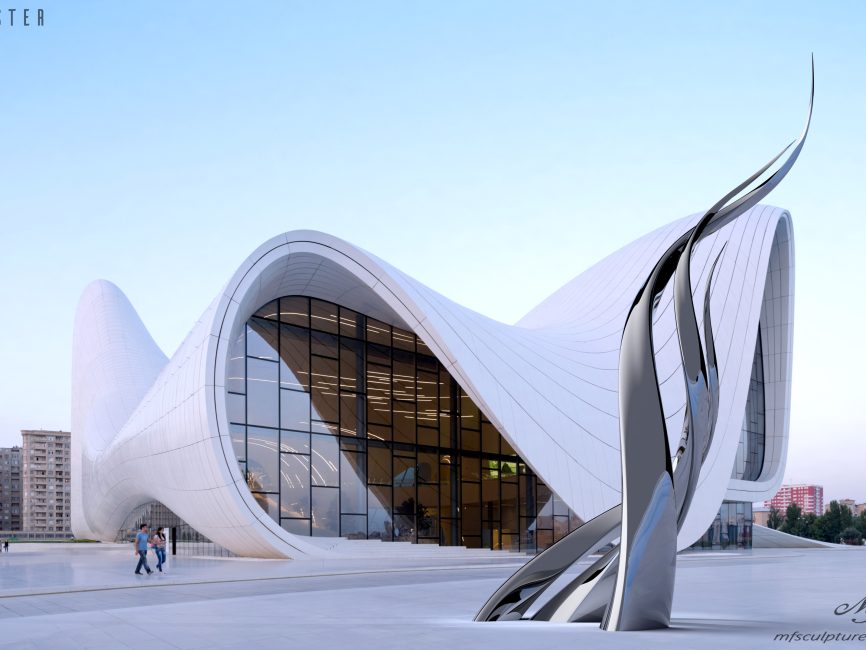 Heydar Aliyev Zaha Hadid Modern Sculpture Public Art Twister 2