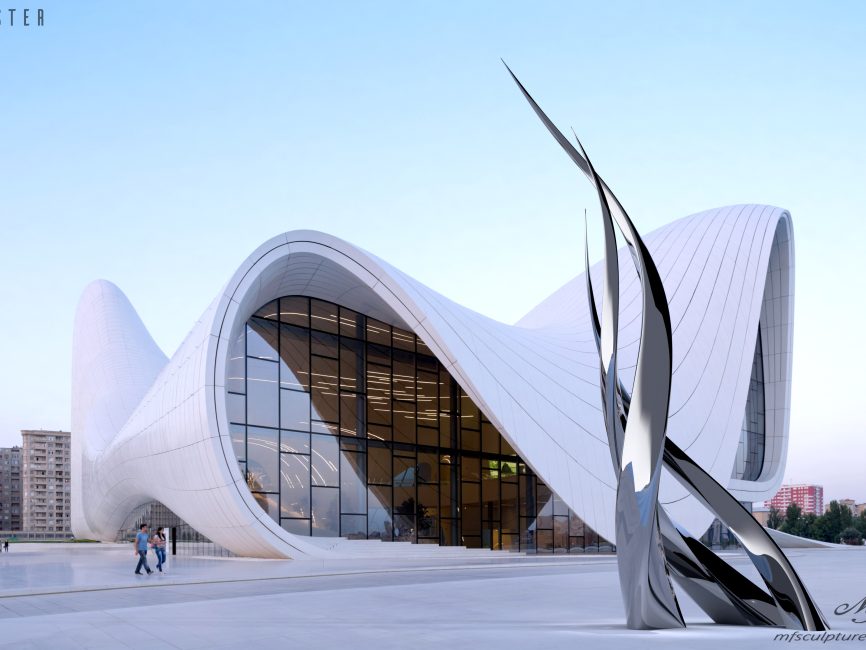 Heydar Aliyev Zaha Hadid Modern Sculpture Public Art Twister 4