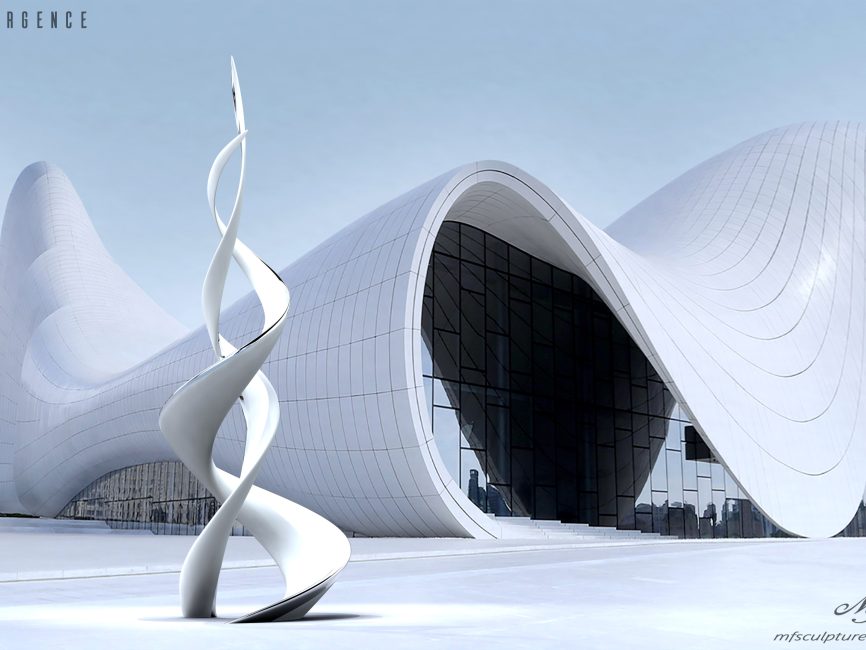 Heydar aliyev center baku zaha hadid Unity Modern Sculpture Emergence Monument 5