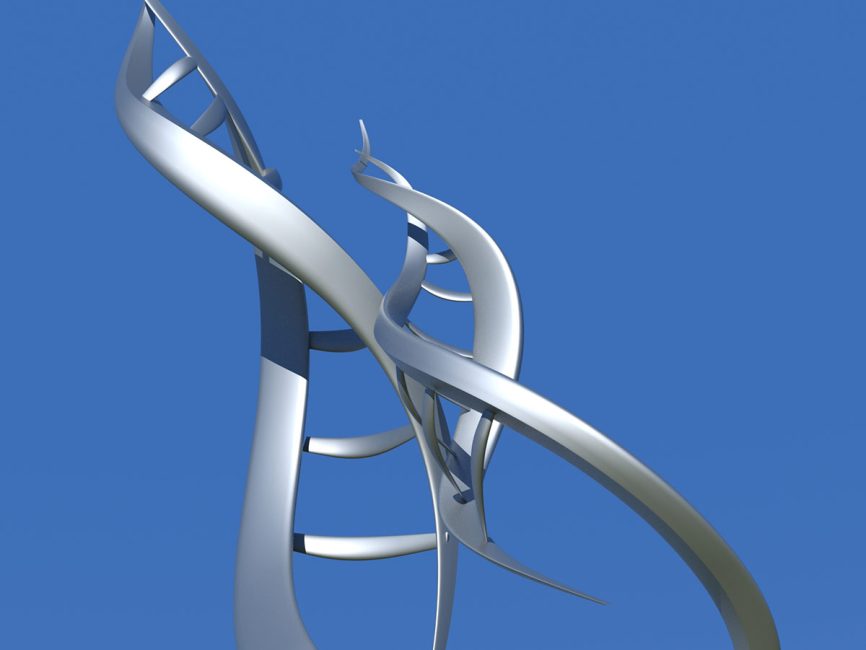 Modern Sculpture Public Art Statue DNA