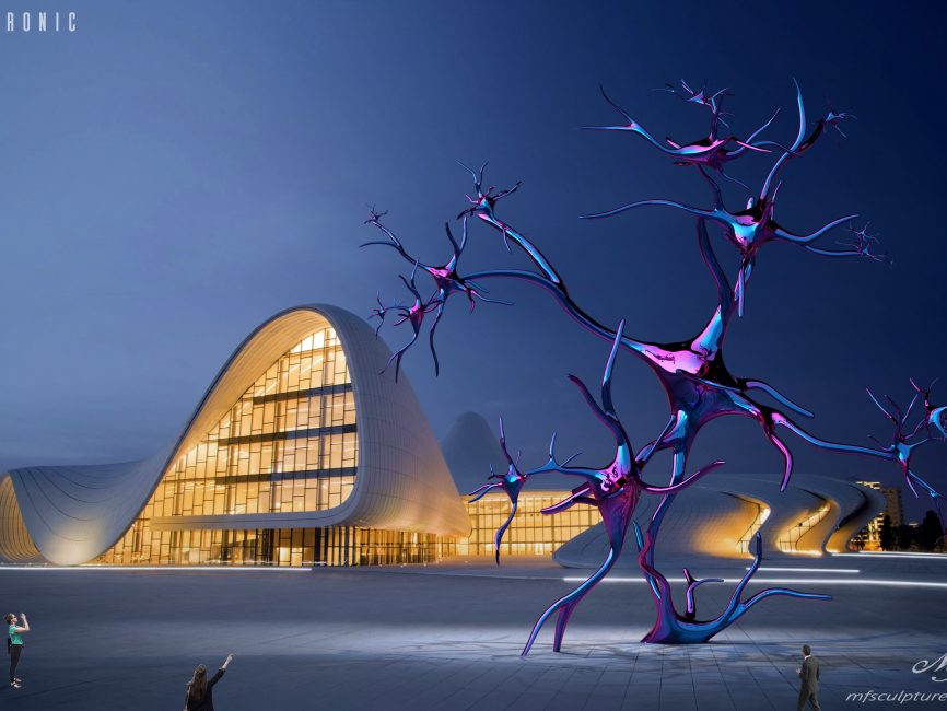 heydar aliyev center baku zaha hadid Modern Sculpture Neuronic Neuron Brain 4