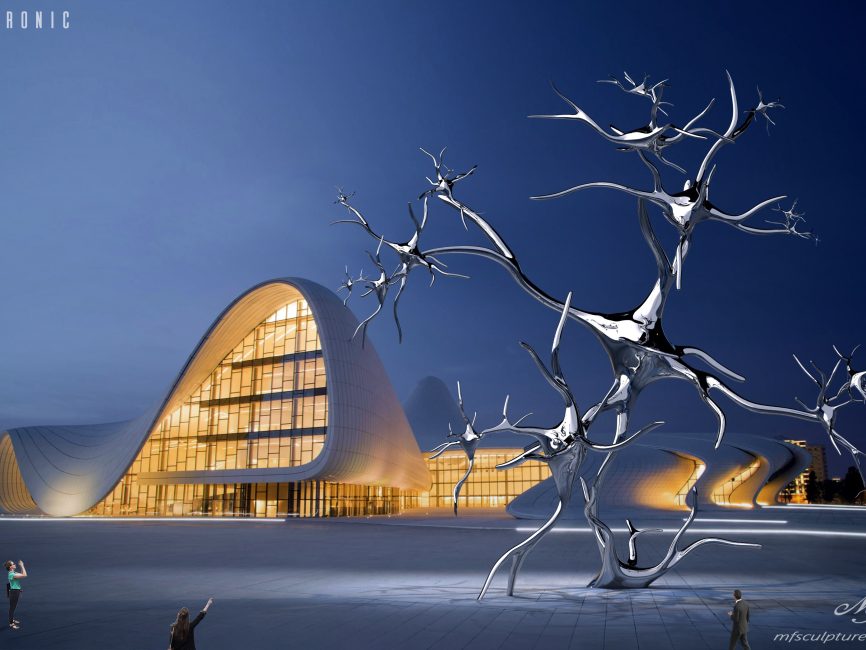 heydar aliyev center baku zaha hadid Modern Sculpture Neuronic Neuron Brain 5