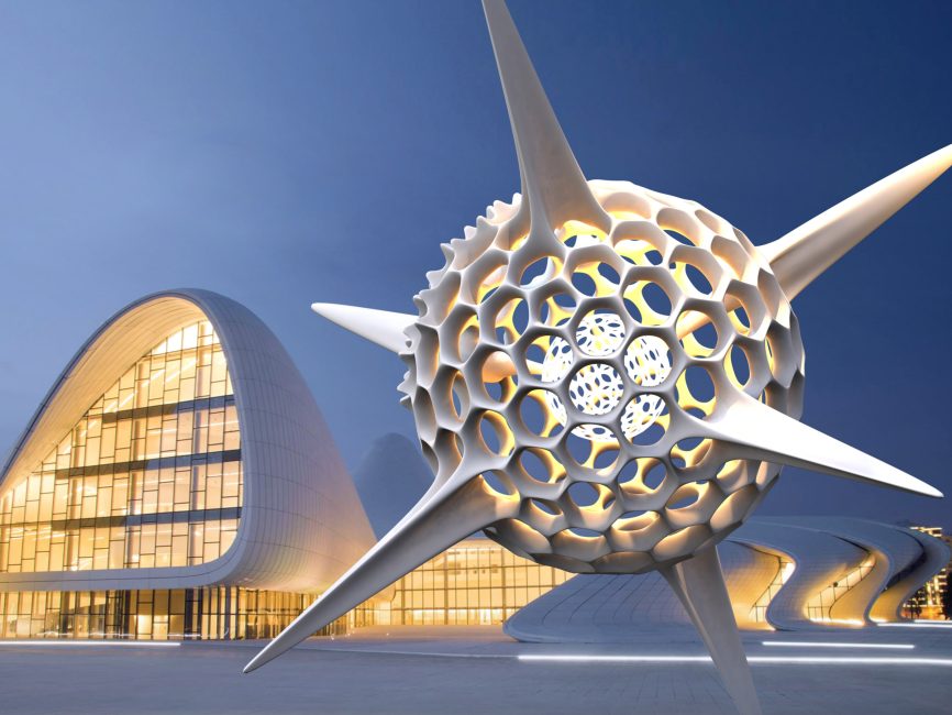 Heydar Aliyev Zaha Hadid Convergence Modern Sculpture Public Art Radiolarian Science Sea Creature 12