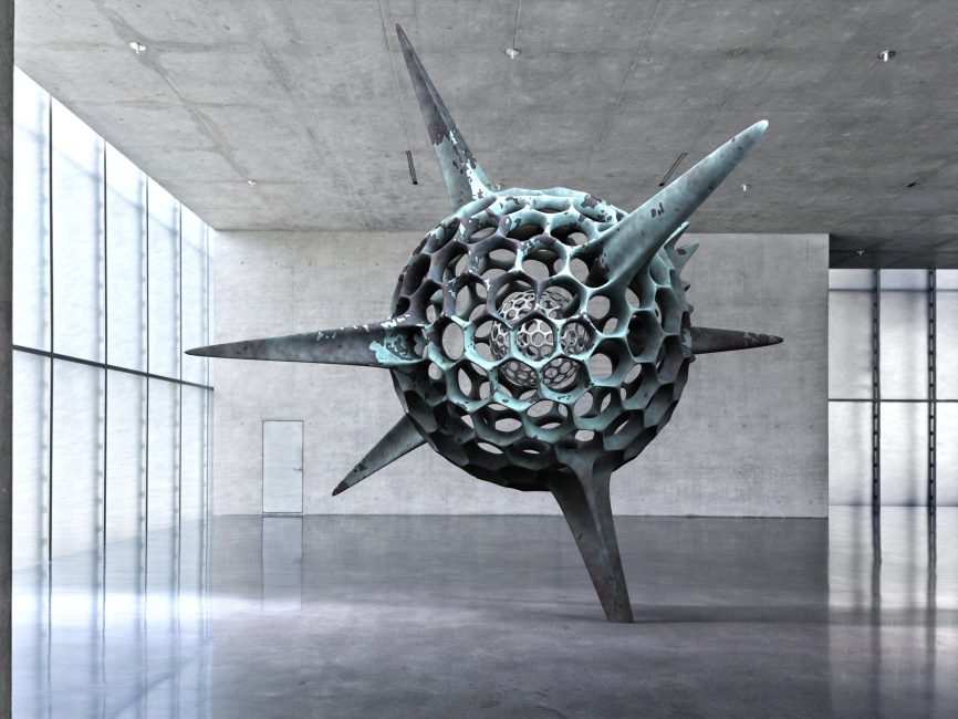 Kunsthaus Bregenz Contemporary Sculpture face off KUB Architecture Radiolarian Science Sea Creature 1