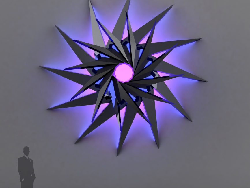 Wallflower Stainless Steel Contemporary metal wall art light